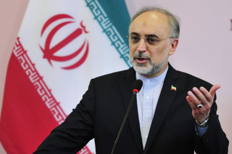 Iranian Foreign Minister Salehi speaks during a news conference during his visit to Benghazi
