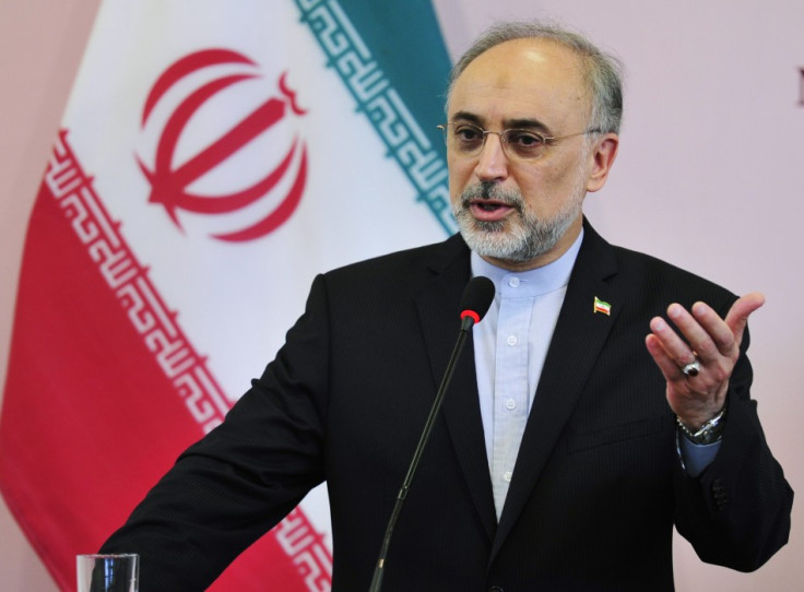 Iranian Foreign Minister Salehi speaks during a news conference during his visit to Benghazi