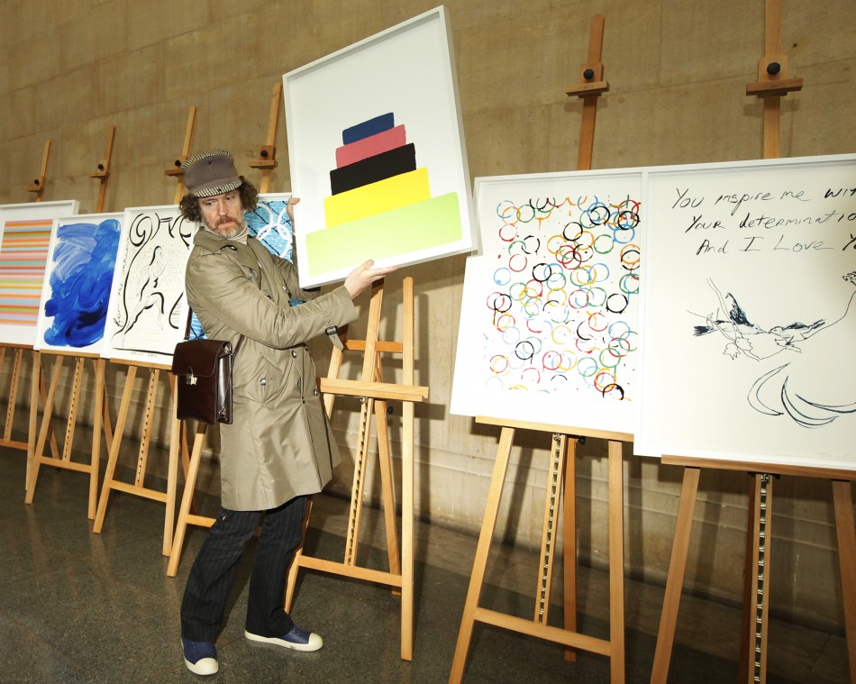 Artist Martin Creed poses with his Olympic poster quotWork No. 1273quot at the unveiling ceremony of the official Olympic and Paralympic posters for London 2012 at the Tate Britain gallery in London November 4, 2011.