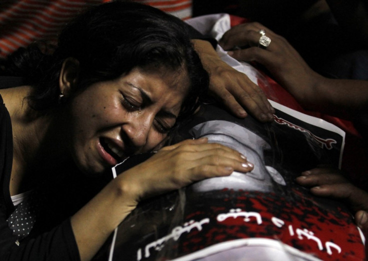 Egyptian Christian woman mourns at the Coptic Hospital in Cairo