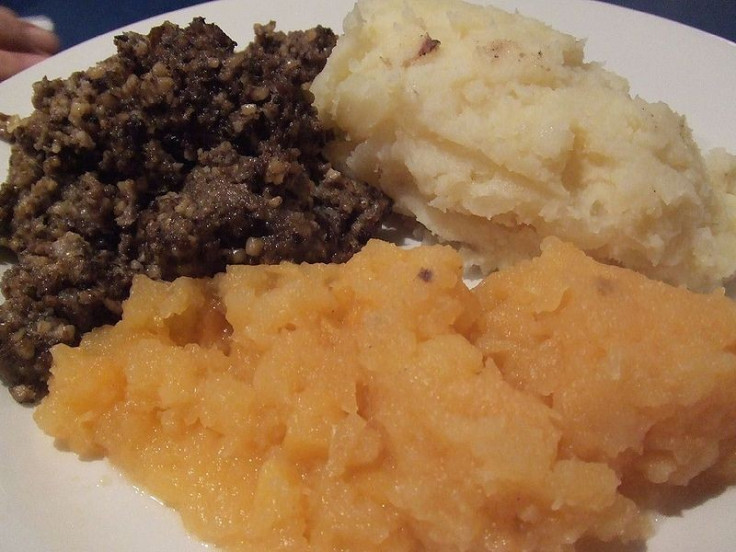 A plate of haggis from Scotland.