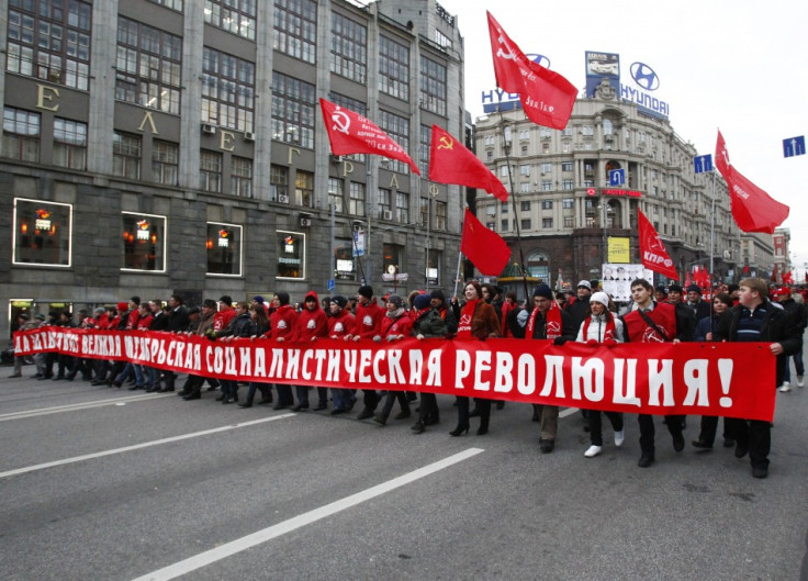 Supporters of Communism assemble in Moscow's Red Square