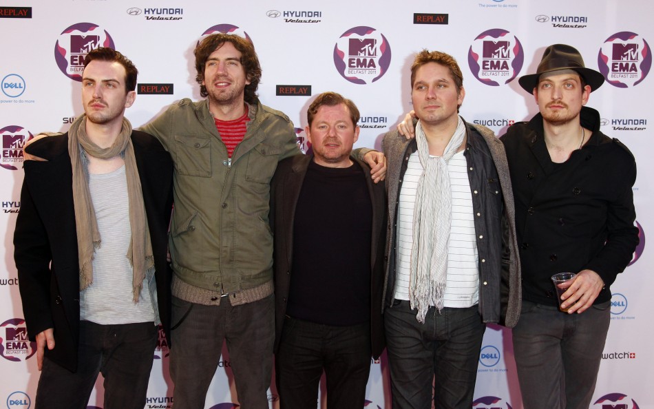 Rock band Snow Patrol arrive on the red carpet at the MTV Europe Music Awards show in Belfast
