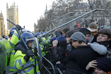 Student protesters in London