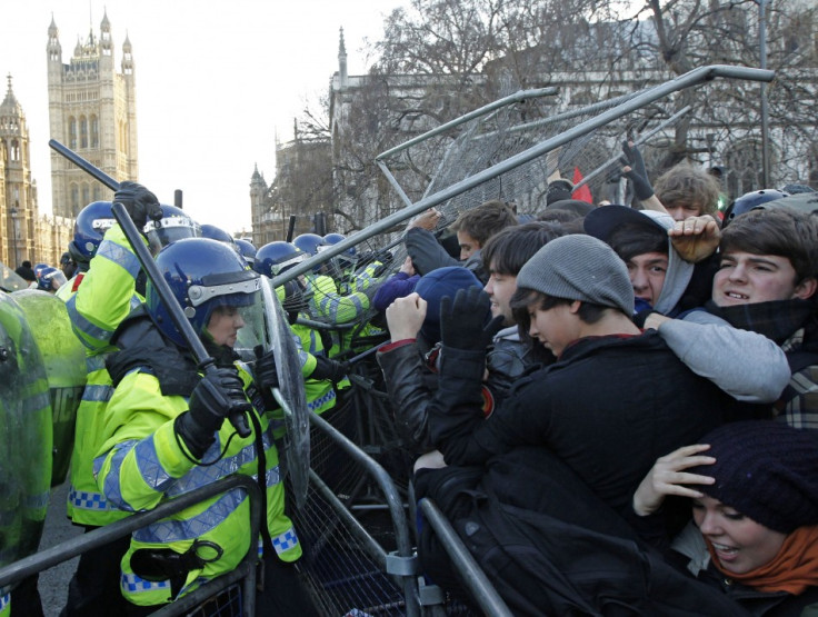 Student protesters in London