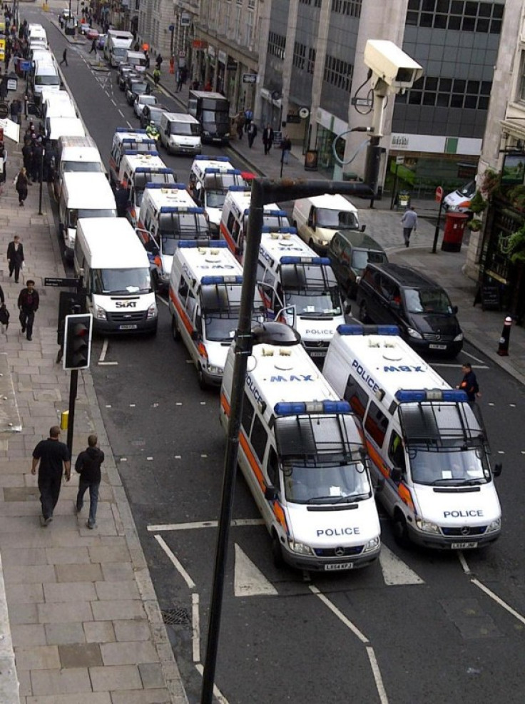 Police vans Fleet Street