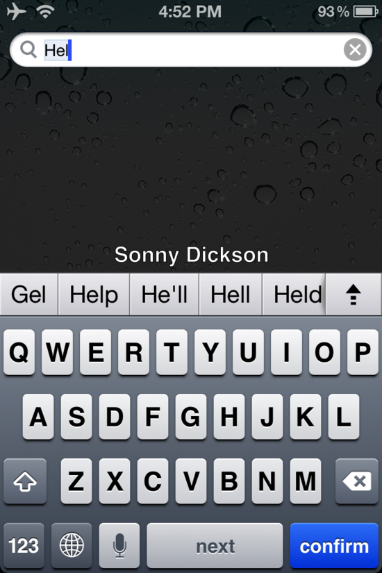 iPhone autocorrect