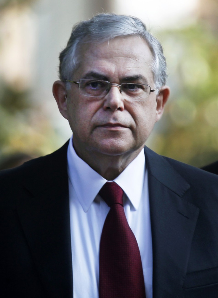 Greece&#039;s Incoming Prime Minister Lucas Papademos is seen after a meeting with Greek political leaders outside the Presidential palace in Athens