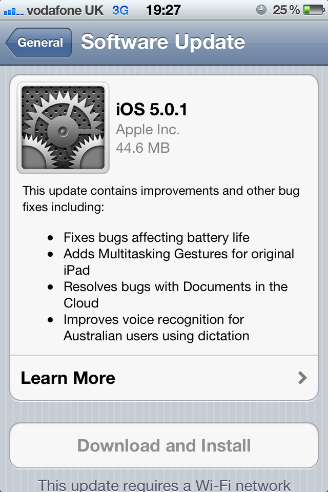 iOS 5.0.1 iOS 5.0.1