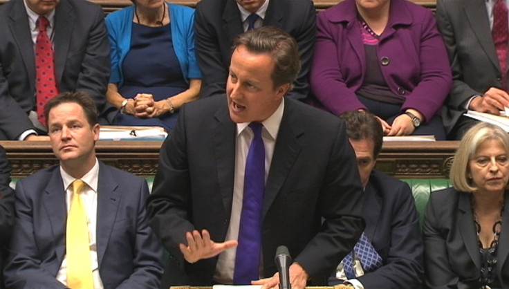 Britain's Prime Minister David Cameron speaks to parliament about phone hacking in London