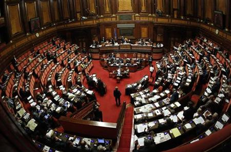 A view of Italy's Senate during a debate in Rome