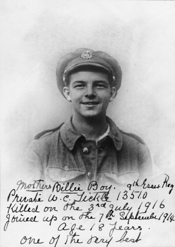 Private William Cecil Tickle, 9 Battalion, Essex Regiment.