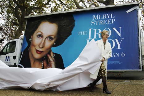 Actress Meryl Streep unveils a poster for her new film &quot;The Iron Lady&quot; in central London