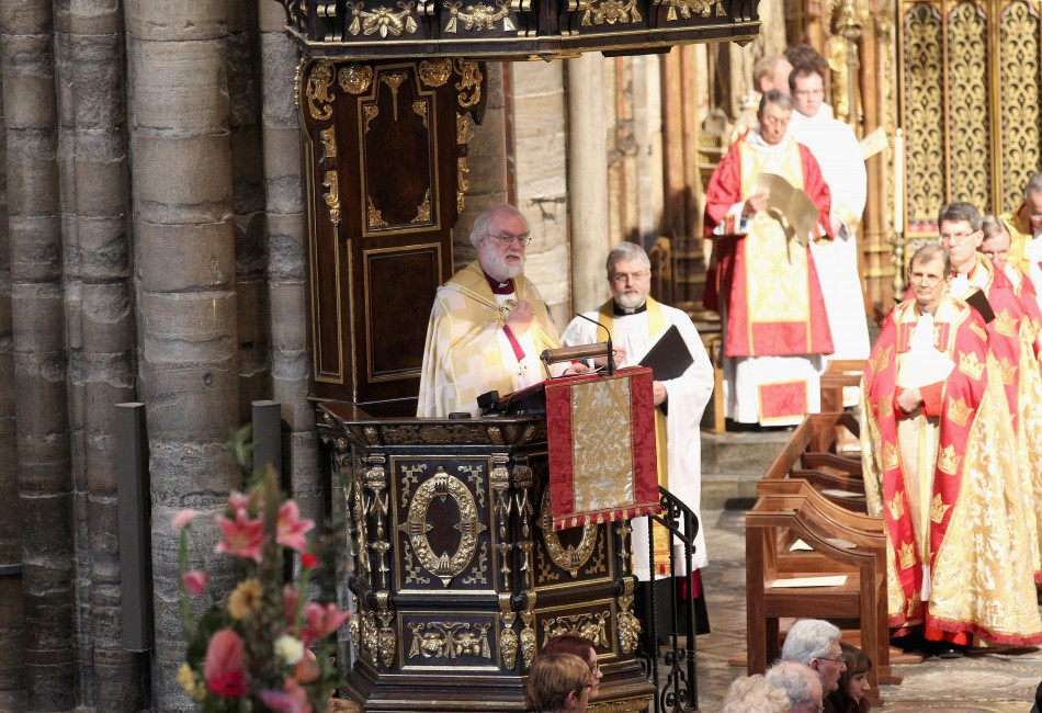 The Archbishop of Canterbury Dr Rowan Williams gives a sermon during a service of celebration to mark the 400th Anniversary of the King James Bible at Westminster Abbey in London.
