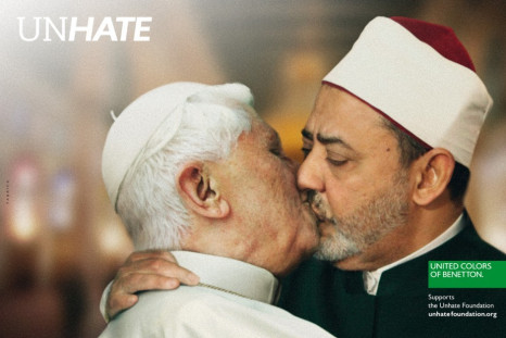 Pope Benedict XVI kissing on the lips Egypt’s Ahmed el Tayyeb, imam of the Al-Azhar Mosque in Cairo
