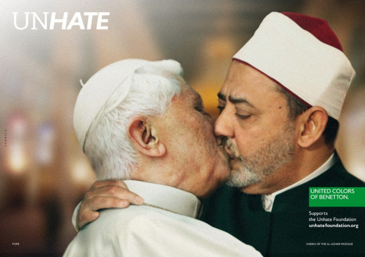 Pope Benedict XVI kissing on the lips Egypt’s Ahmed el Tayyeb, imam of the Al-Azhar Mosque in Cairo