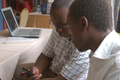 Mobile phone service is soaring in Africa.