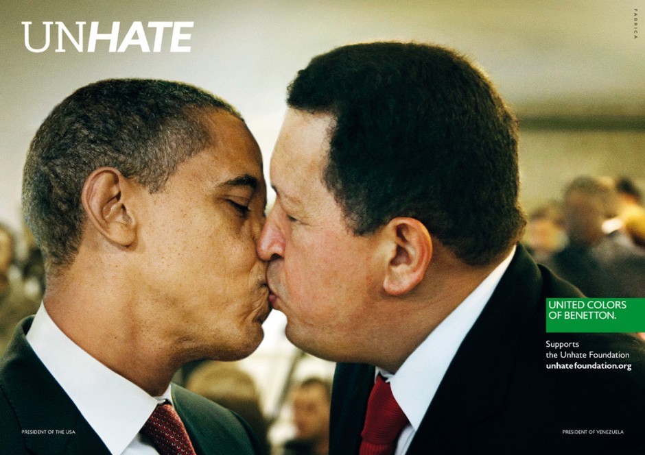 Obama kissing Chavez