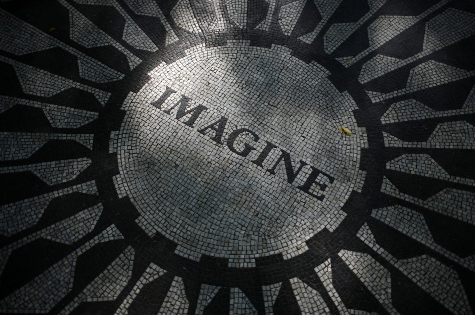 The quotImaginequot circle in memory of Lennon is seen in the Strawberry Fields section of New Yorks Central Park