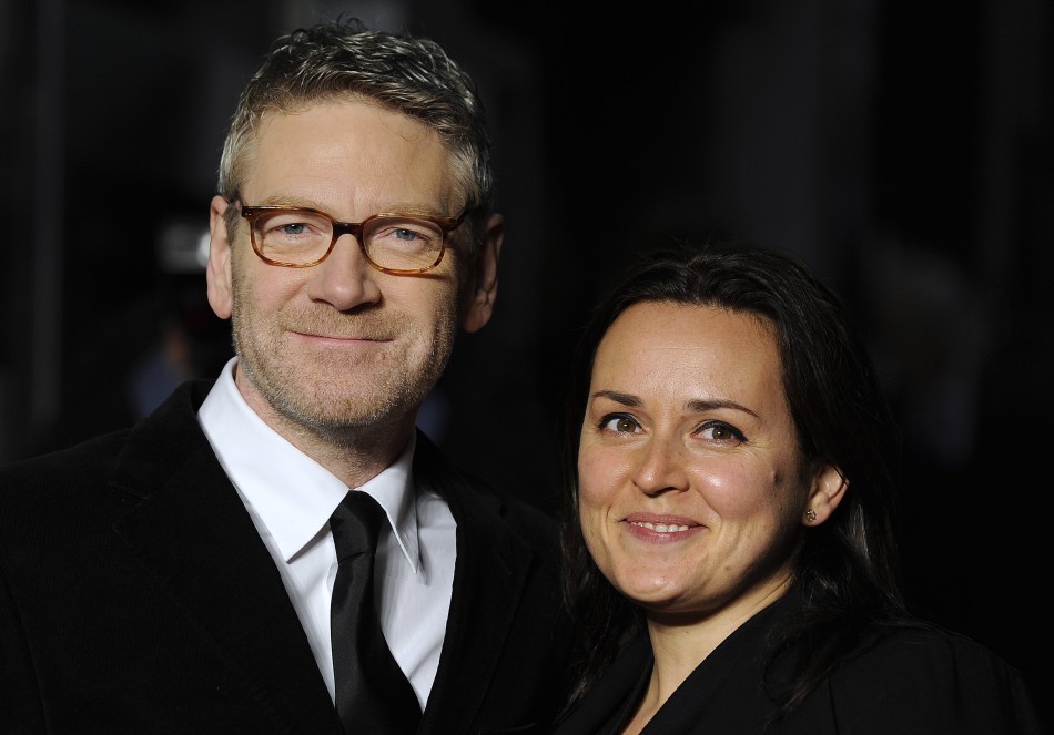 Cast member Kenneth Branagh and wife Brunnock arrive for the European premiere of quotMy Week With Marilynquot in London