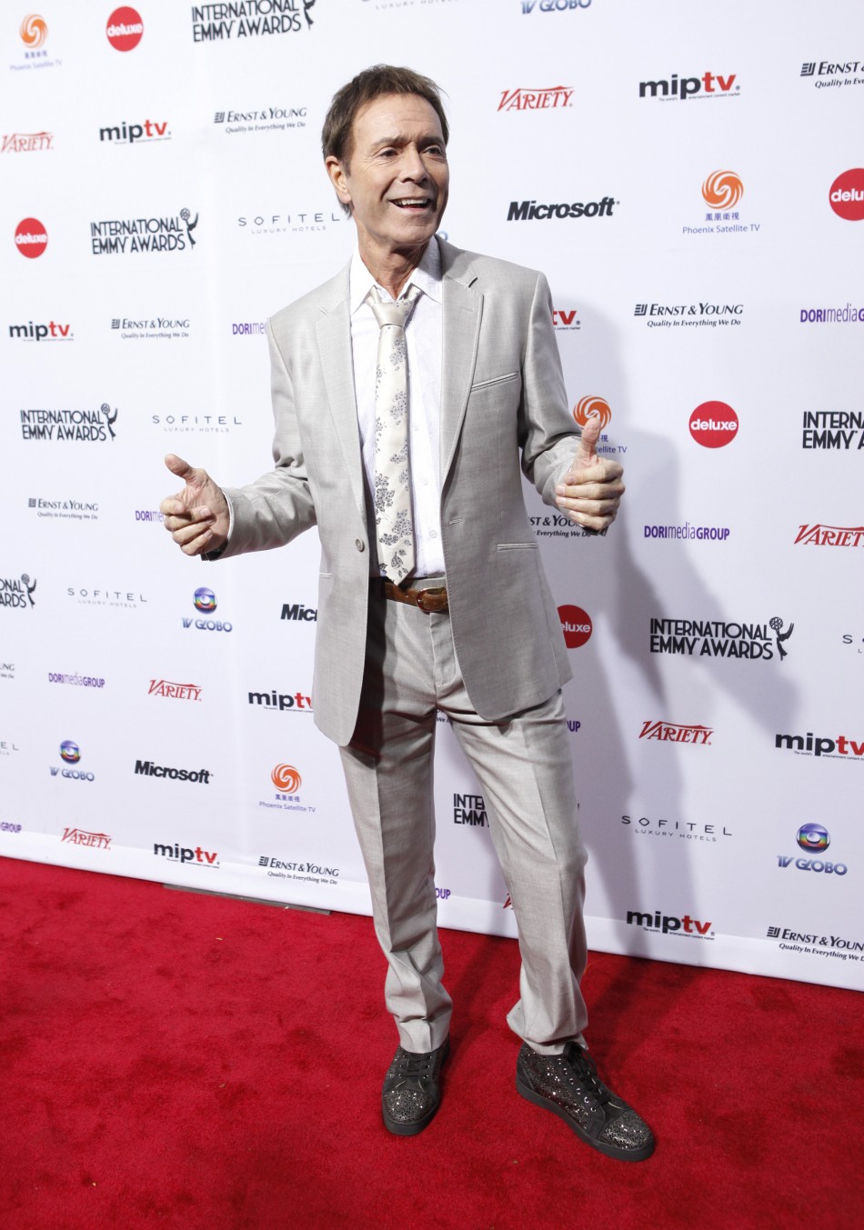 British musician Cliff Richards arrives at the International Emmy Awards in New York