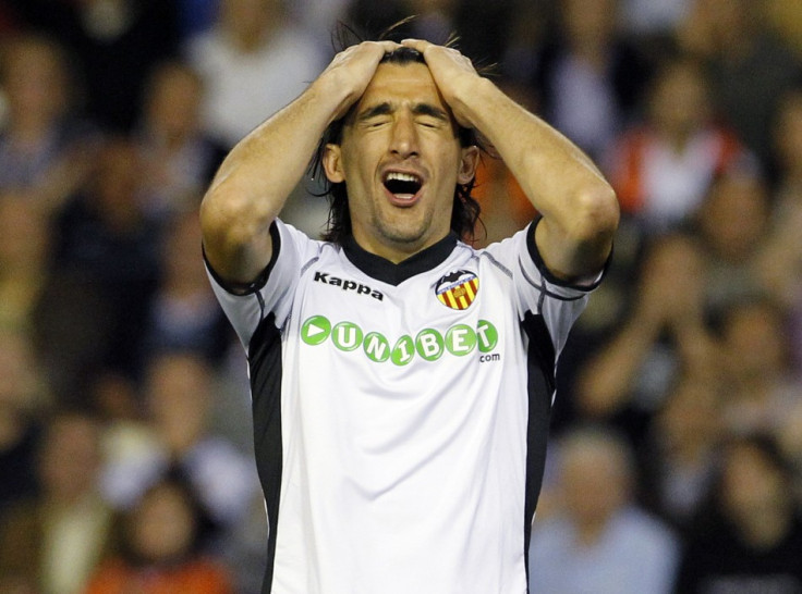 Valencia&#039;s Topal reacts during their Spanish first division soccer match against Villarreal in Valencia