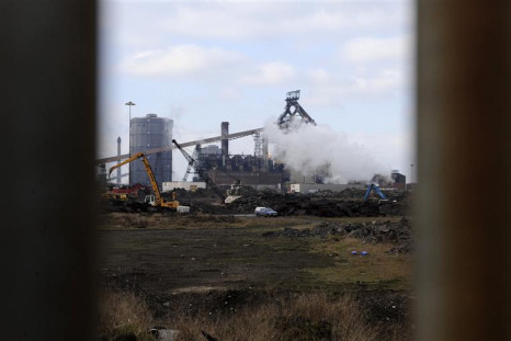 A general view shows the Corus steelworks in Redcar