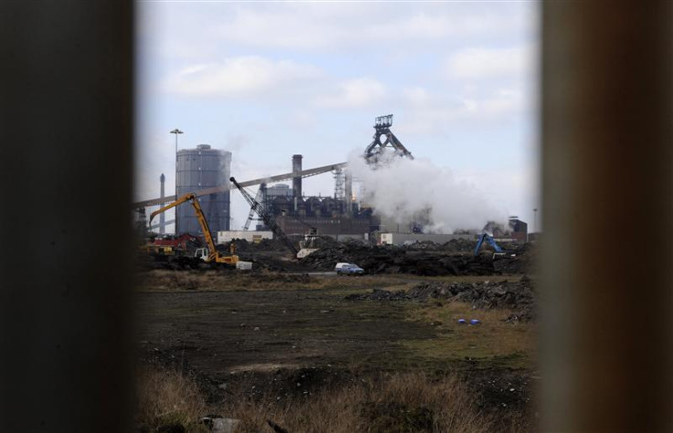 A general view shows the Corus steelworks in Redcar