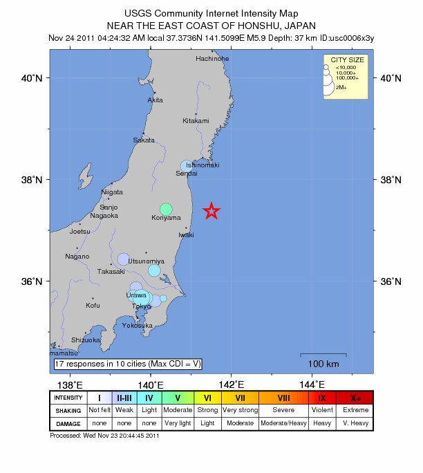 5.9 magnitude earthquake hits Japan's Honshu island and rocks Fukushima ...