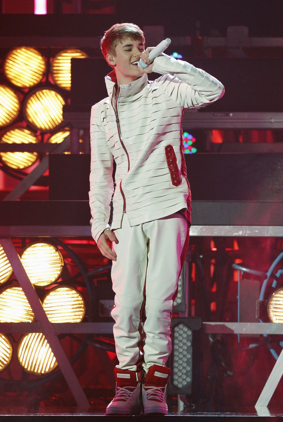Singer Justin Bieber performs at the 2011 American Music Awards in Los Angeles
