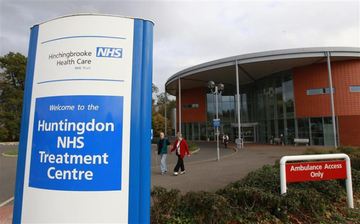 People leave Hinchingbrooke Hospital in Huntingdon