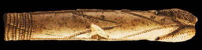 Sculpture of a tattooed penis Palaeolithic age
