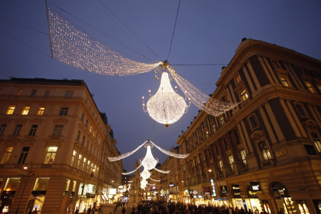 Christmas lights illuminate Vienna's city centre Am Graben