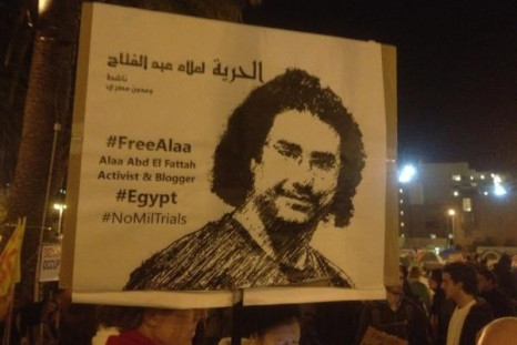 Poster calling for Egyptian blogger Abd El Fattah to be released