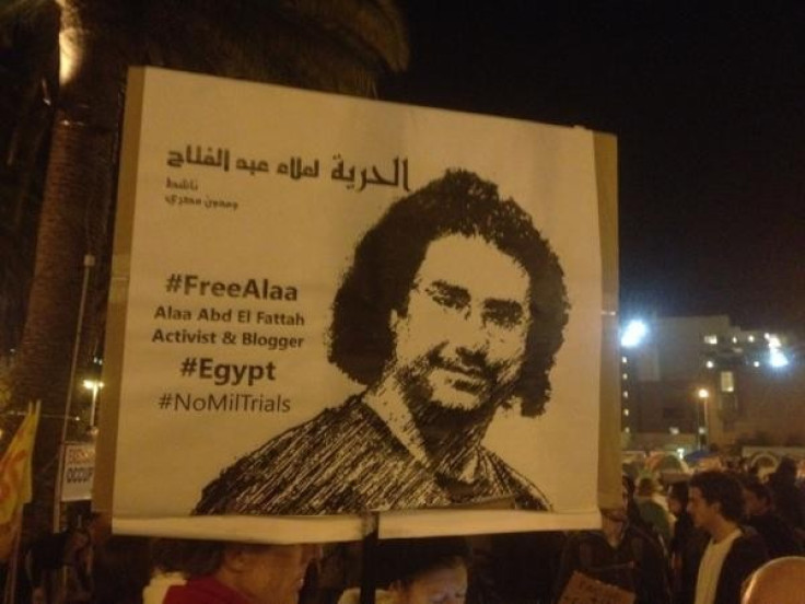 Poster calling for Egyptian blogger Abd El Fattah to be released