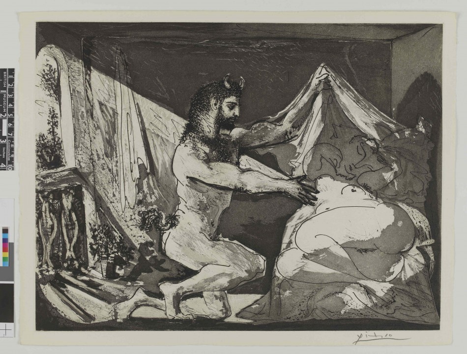 Faun uncovering a sleeping woman