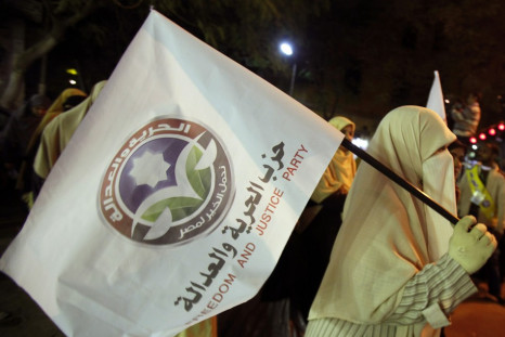 Supporters of Egypt's Muslim Brotherhood Freedom and Justice Party at a rally