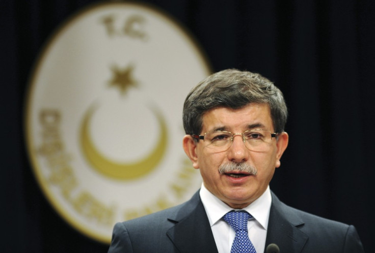 Turkey's Foreign Minister Davutoglu speaks during a news conference in Ankara