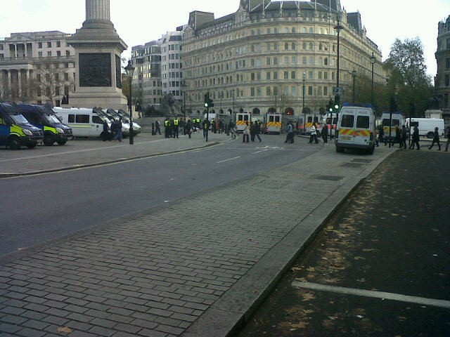 Police vans Traf Sq