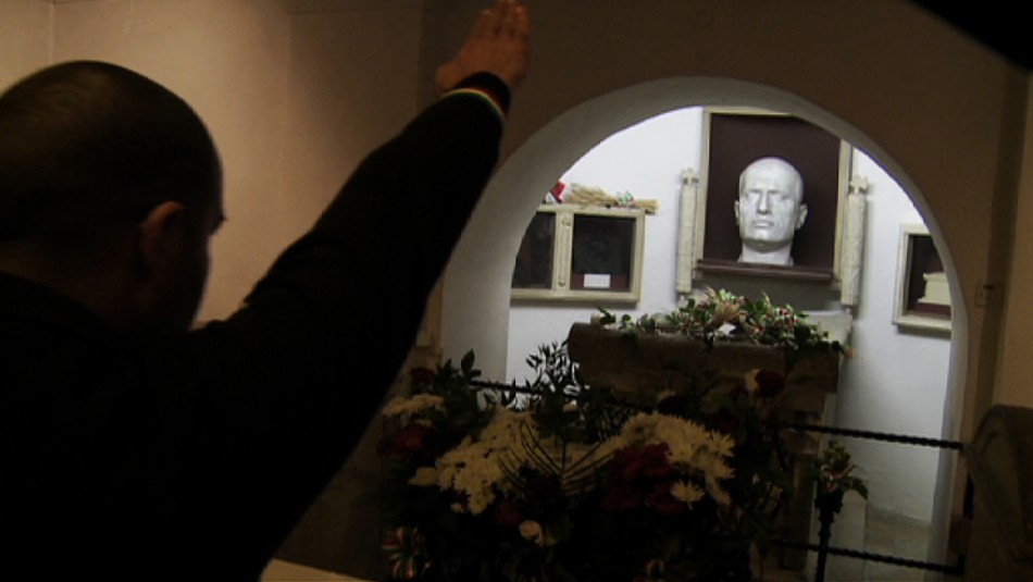 The current tomb of Mussolini in the family crypt in the cemetery of Predappio.