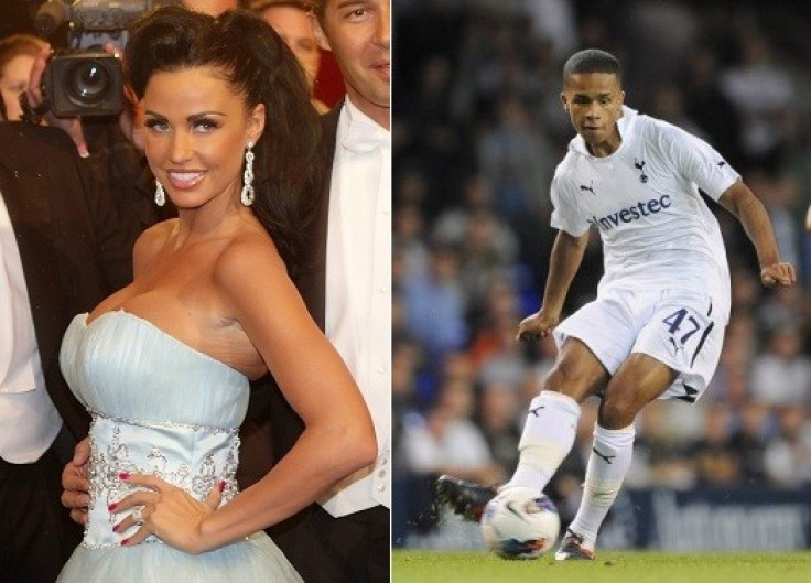 The pair were seen celebrating after the Spurs demolished Bolton, 3-0. The 19-year-old soccer player who is &quot;just good friends&quot; with Jordan was introduced to her by mutual friend Danny Cipriani.