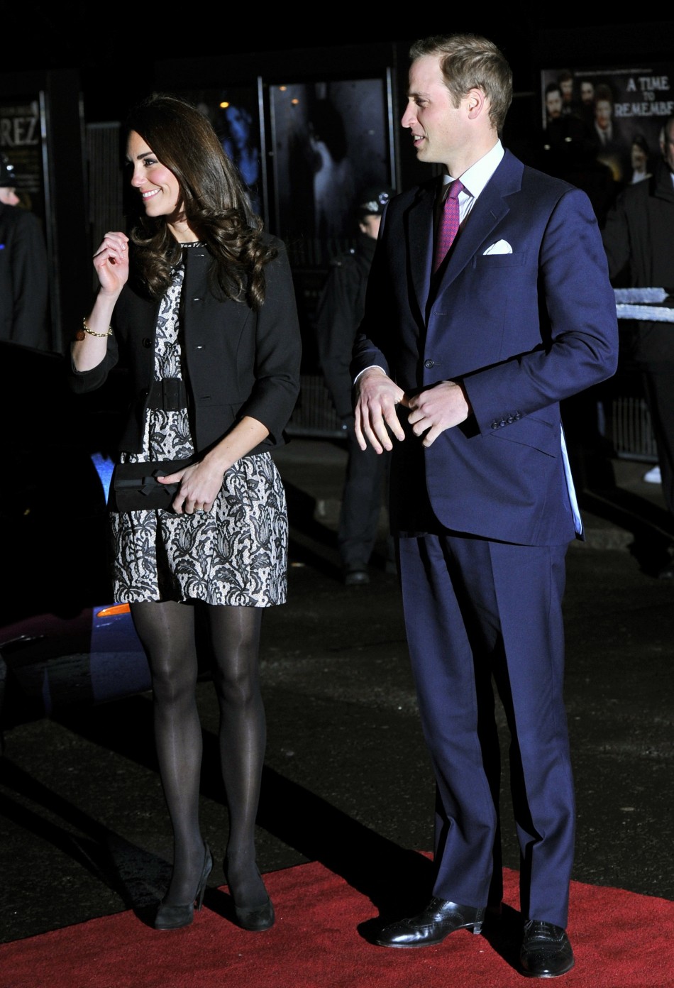 Britains Kate Middleton, Duchess of Cambridge, arrives with her husband Prince William for a charity concert at the Royal Albert Hall in London