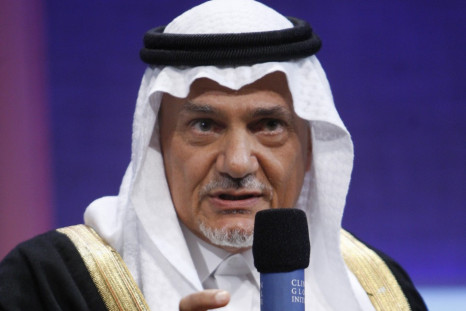 Prince Turki Al Faisal Al Saud of Saudi Arabia speaks during the Clinton Global Initiative in New York September 25, 2008. Established by former U.S. president Bill Clinton in 2005, the event is designed to bring donors together with people in need to try