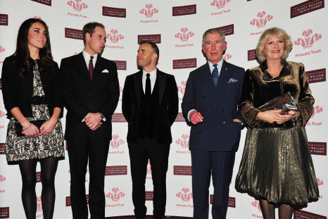 Britain's Prince William and Catherine, Duchess of Cambridge pose with singer Gary Barlow, Prince Charles and Camilla, Duchess of Cornwall ahead of a fund-raising concert at the Royal Albert Hall in London