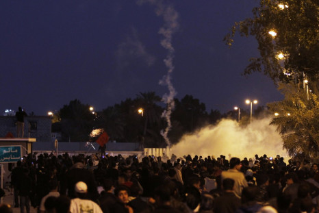 Tear gas smoke