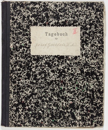 Joseph Goebbels bound journal from his gymnasium, or high school, 1912, signed quotJoseph Goebbelsquot on the front cover and within. Sold for 1,300