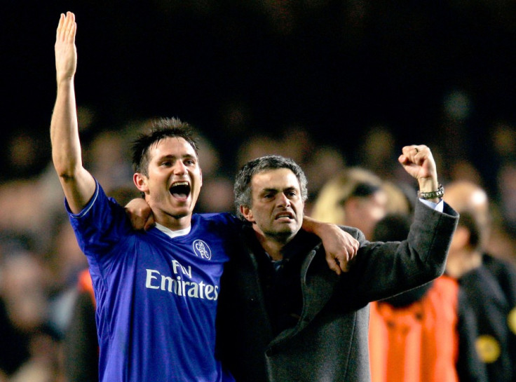 Frank Lampard with Jose Mourinho