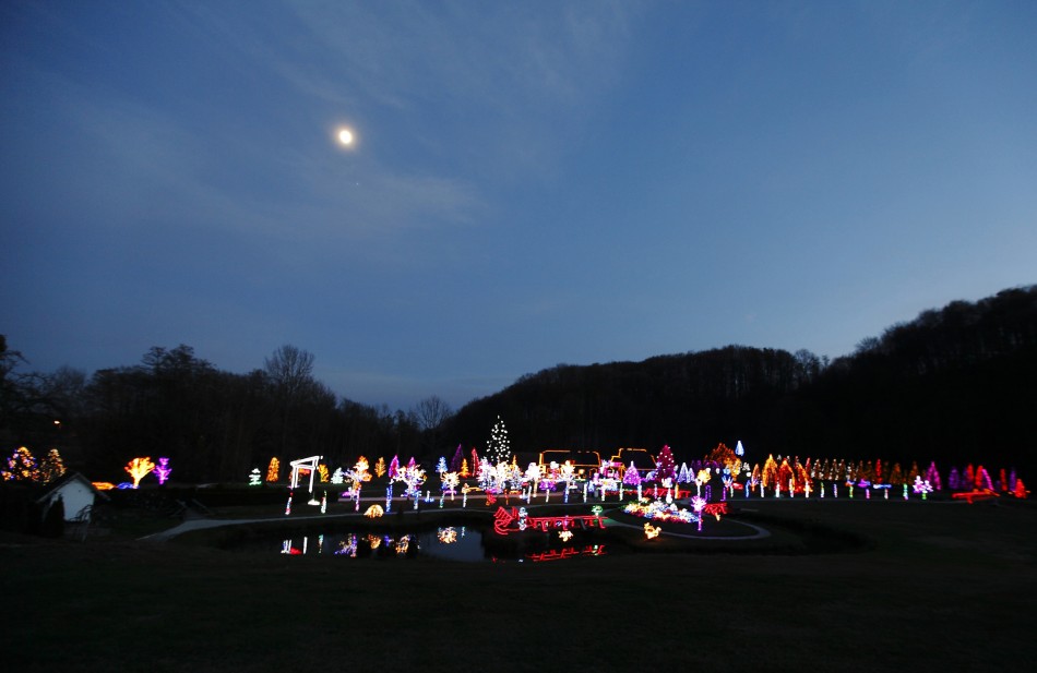 A country house estate in the village of Grabovnica is lit with 1.2 million Christmas lights
