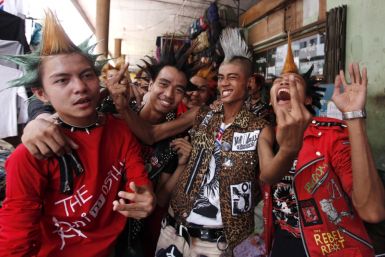 Revellers dressed in punk fashion celebrate Thingyan festival in Yangon