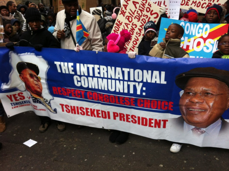 Crowds began to gather at around 11:00am outside the Congolese Embassy on Great Portland Street